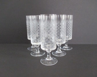 6 Rosenthal Romance Motif Champage Flutes Bjorn Wiinblad MCM Stemware