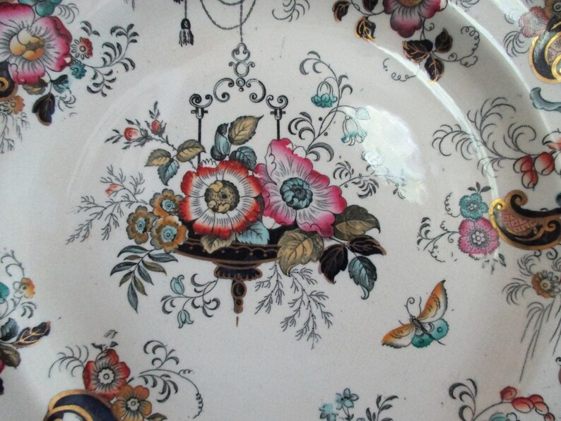 Ashworth Bros Ironstone Dinner Plate Victorian 19th Century March 1887 Imari Colours image 2