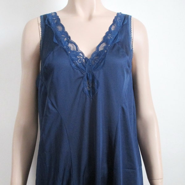 Royal Blue Nylon Slip XXL Made in Italy