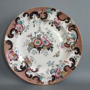 Ashworth Bros Ironstone Dinner Plate Victorian 19th Century March 1887 Imari Colours image 1