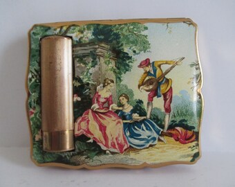 Stratton Empress Compact Fragonard Image Lipstick Powder Puff