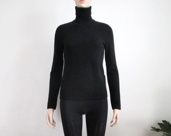 Black Cashmere Turtleneck Sweater Size XS