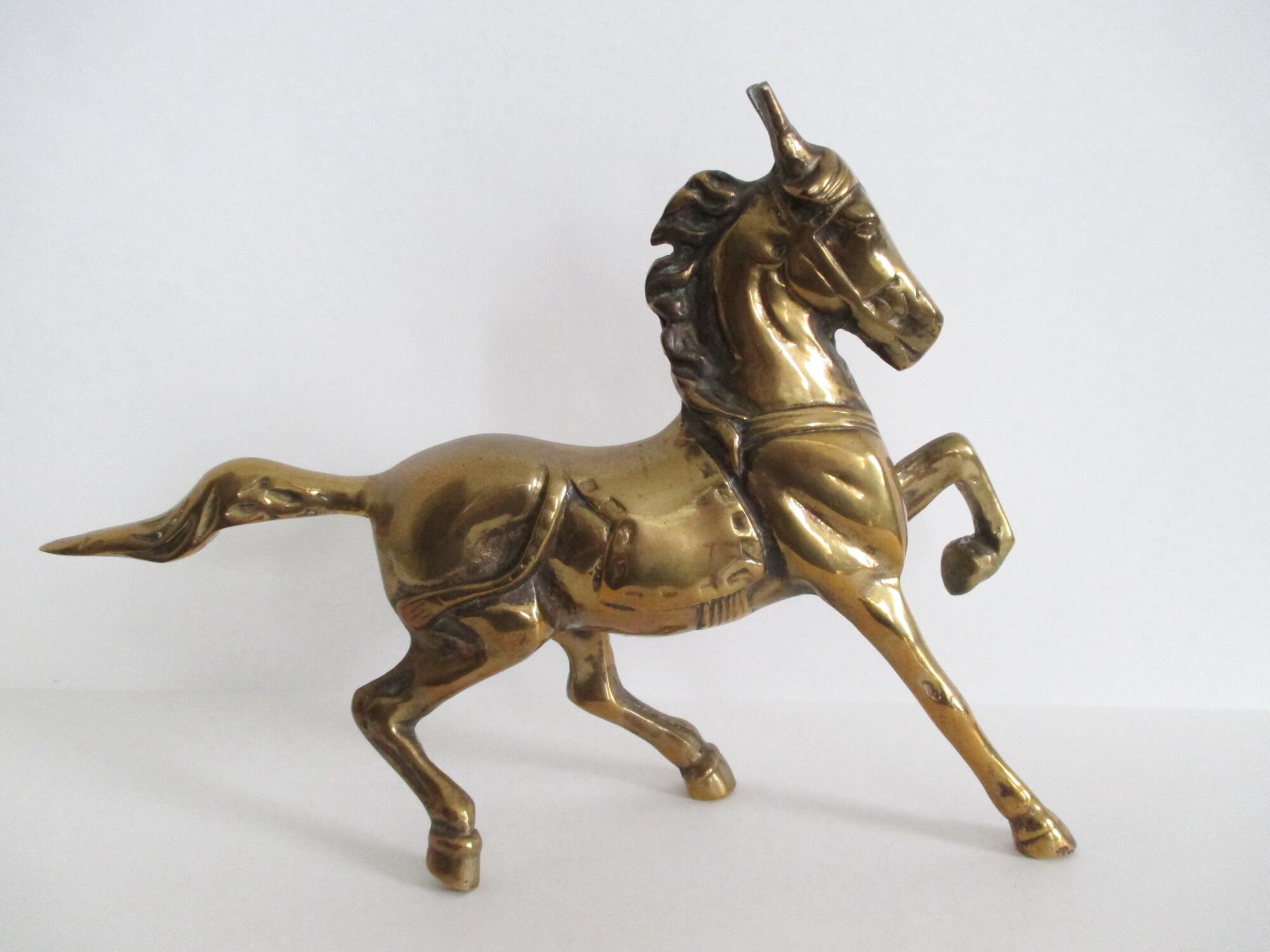 Brass Horse Galloping Horse Brass Figurine Brass Horse Sculpture