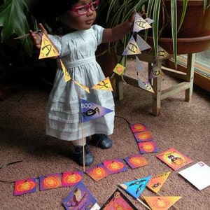PDF Halloween Printies for American Girl Doll, 14 to 20 inch Dolls, Cards, Banners, Flags