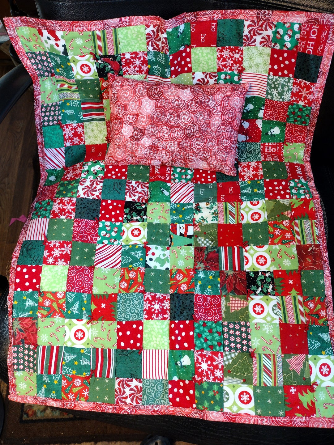 3. Beautiful Christmas Quilt and Matching Pillow for DOLLS Etsy