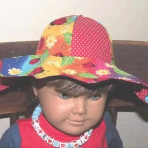 Hat Pattern for American Girl Dolls  and Other 18&quot; Dolls Sun Shiny Hat