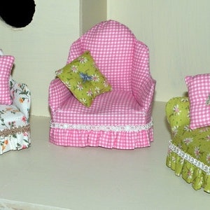 PDF Pattern for a Comfy Cottage Chair for Hitty and other 5" to 8" Dolls Instant Download