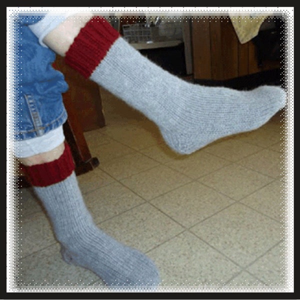 PDF 4 needle  Pattern to Knit these Toasty Men's Socks Great for Hunting Socks