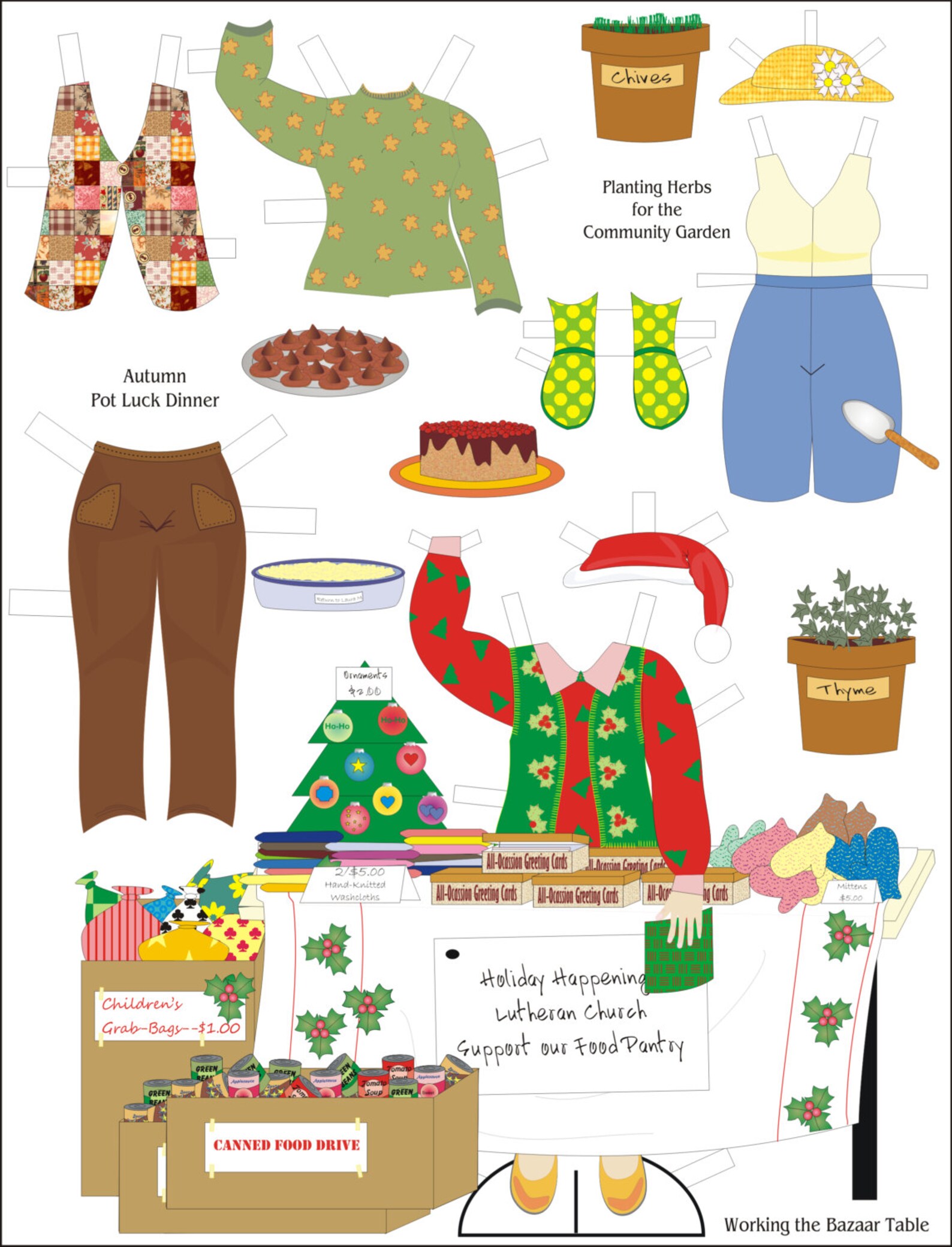 Laura the Lutheran Church Lady Paperdoll Paper Doll 2page Set Etsy Denmark