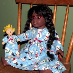 PDF American Girl Doll Holiday Nighty Pattern Fits 18" Dolls. Bonus: Little Dolly!