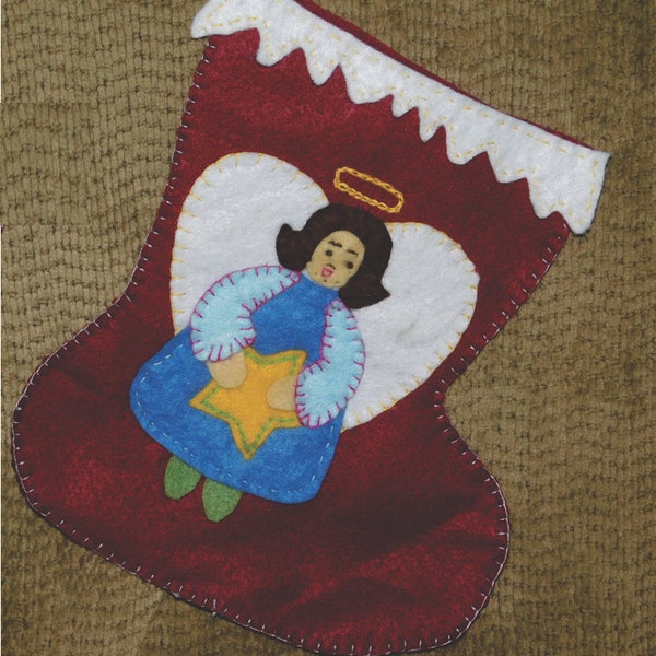 Pattern for Felt Merry Merry Angel Stocking for Christmas Stuff It! Presents Candy Toys!
