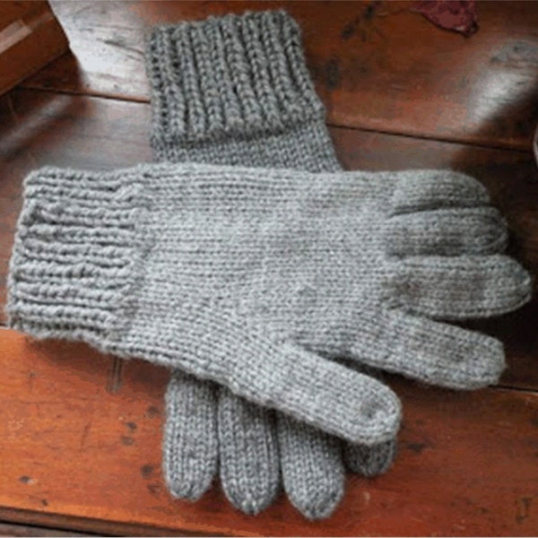 Patron PDF à 4 aiguilles Tricotez ces gants pour hommes SUPER FACILES, facile à tricoter et chaud !