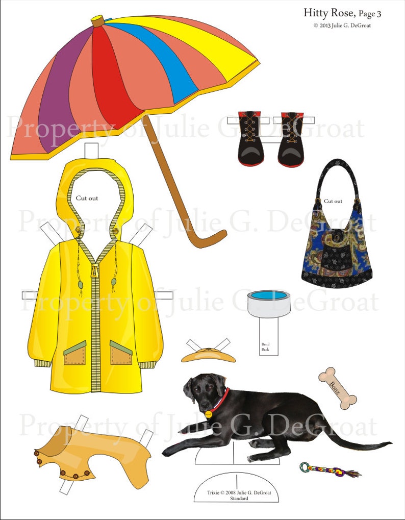 Hitty Rose Paperdoll Set Paper Dolls to Collect and Play Etsy