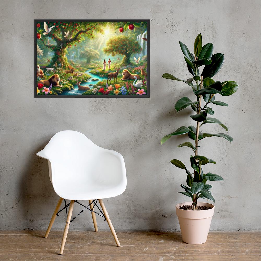 Garden of Eden Framed poster christian wall art