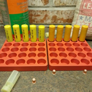 Pair of 20 Gauge Shot Shell Reloading Tray/Block 25 Shells- Choose a color