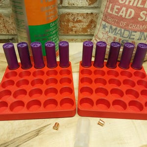 Pair of 16 Gauge Shot Shell Reloading Tray/Block 25 Shells- Choose a color