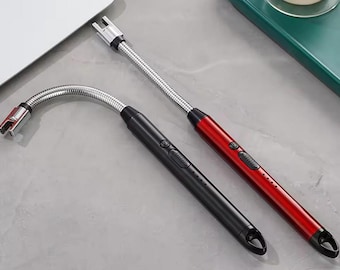 Encendedor eléctrico portátil de cocina, recargable, con encendido por arco pulsado a prueba de viento.