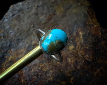 Anillo vintage de plata de ley con turquesa