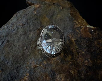Anillo vintage de plata de ley con racimo