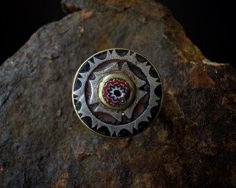 Anillo vintage de plata de ley con racimo
