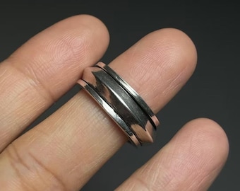 Anillo de banda de plata esterlina vintage