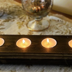 Wood Tealight Candleholder Espresso