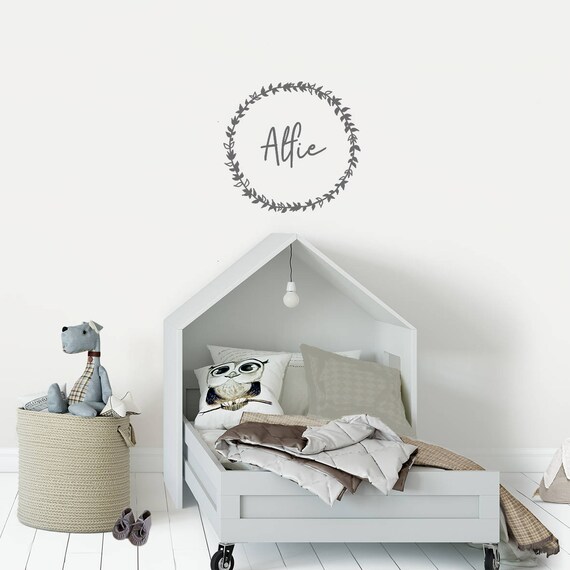 personalised wall stickers baby boy bear wall decal | etsy