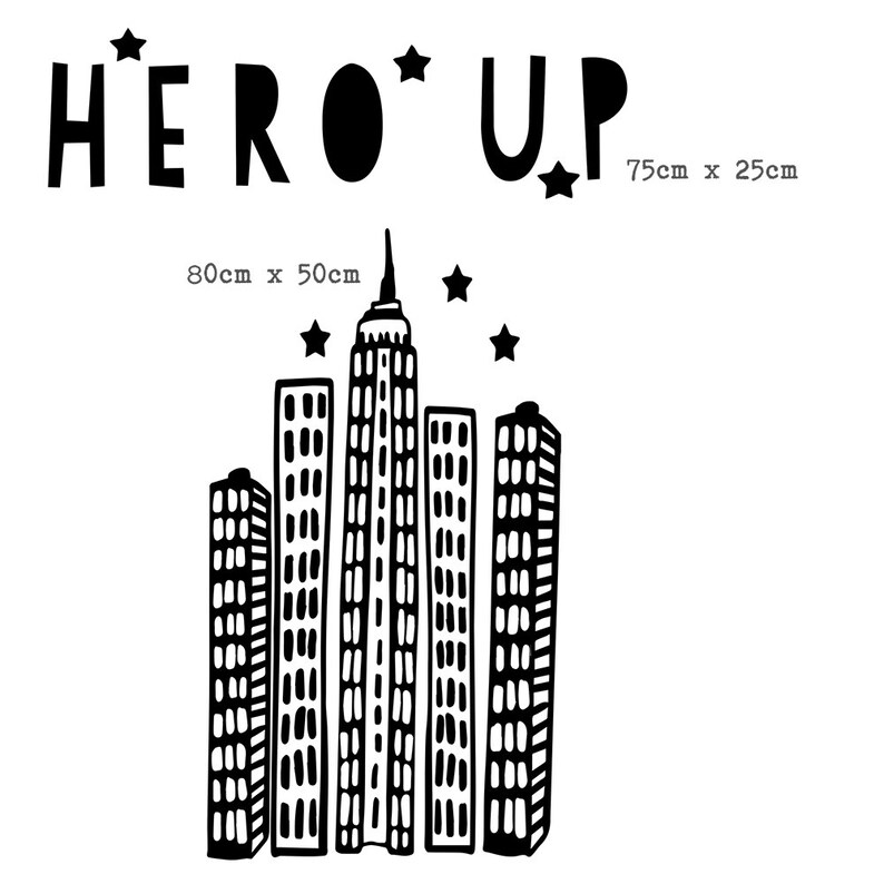 Hero Up Super hero wall stickers kids superhero wall decals Etsy