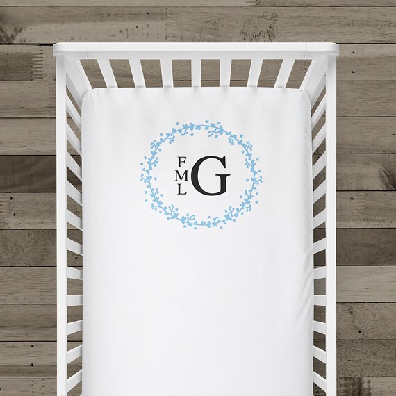 monogrammed baby crib sheets