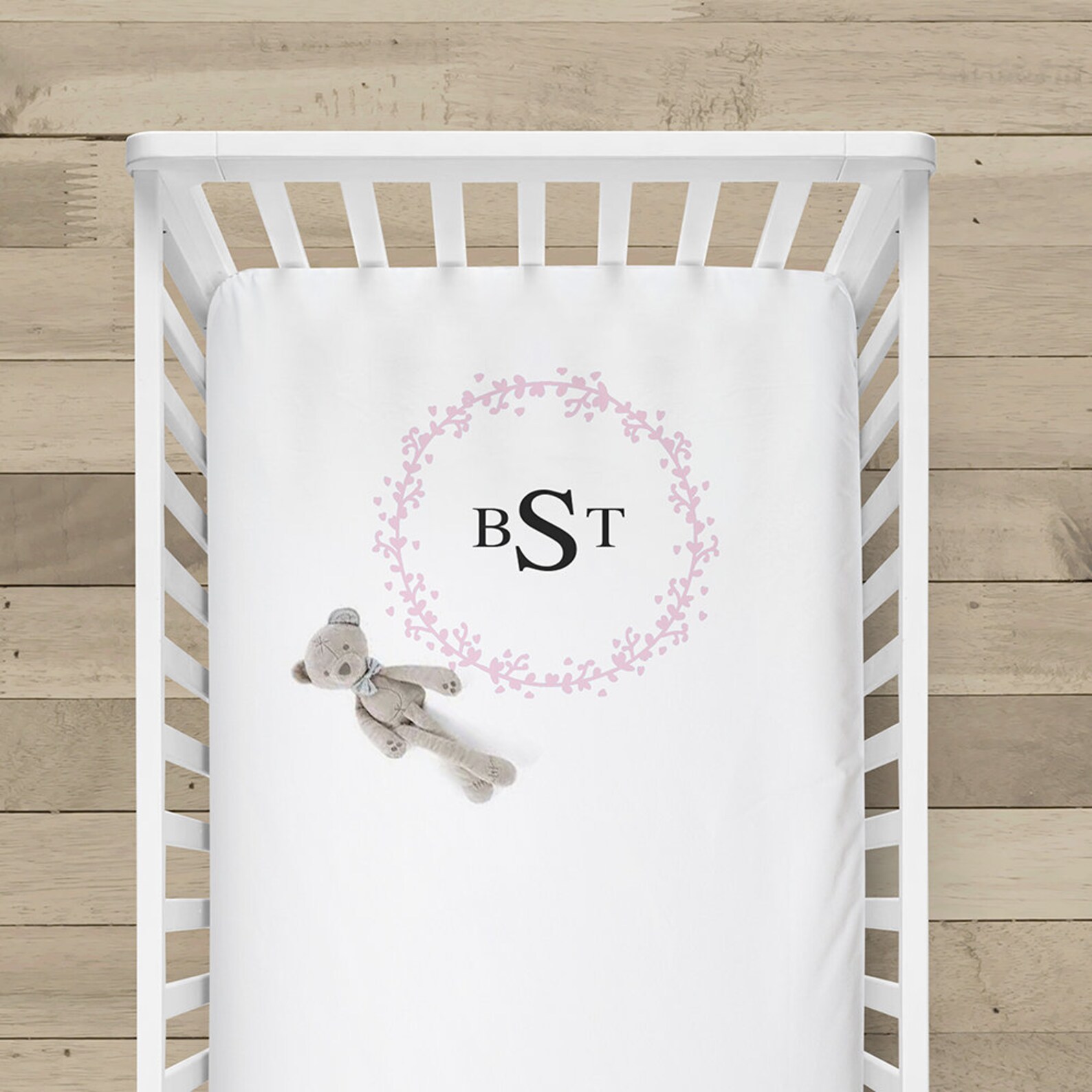 Monogram Crib sheets personalised baby bedding name Etsy