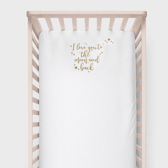 love you to the moon and back crib sheet