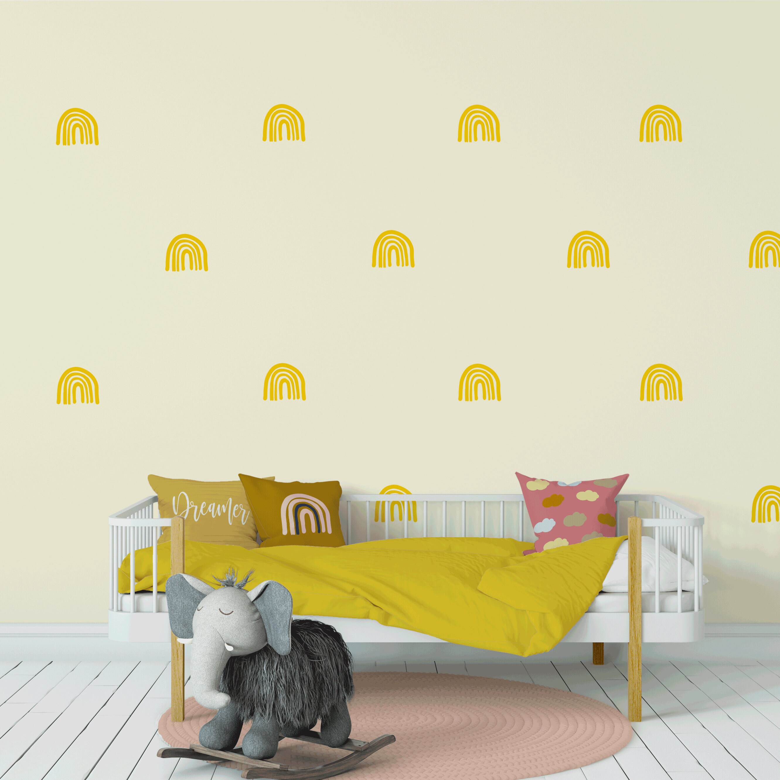 Rainbow Wall Decals Rainbows pattern stickers small hand Etsy