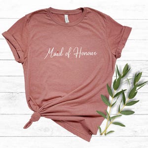 Minimalist Maid of Honor Shirt , Minimalist Bridesmaid Shirt, Unique Bachelorette Party