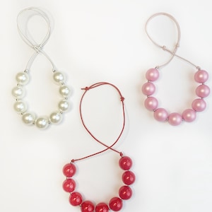 Collier de perles de chewing-gum, collier de perles, bijoux faits main, bijoux pour enfants, cadeau pour elle, gros collier, collier de chewing-gum