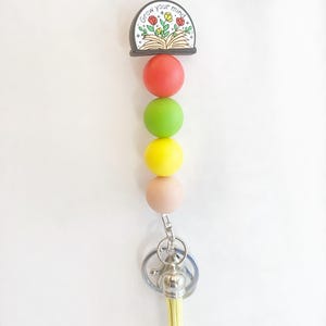 Grow Your Mind/Beaded/Teacher Lanyard/Book Lover/Student Gift/Teacher Gift/Libraian Gift/Work Lanyard/ID Keychain/Badge Holder/Gift For Her