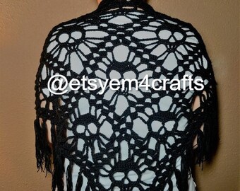Handmade Crochet Skull Shawl