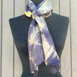 Hand Dyed Silk Scarf “Blue Lagoon”