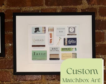 Custom Matchbox Art | Personalized Digital Matchbook Art Gift | Matchbox Poster | Matches Print | Retro Wall Art | Unique Gift