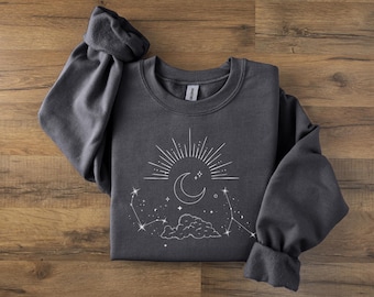 Celestial Constellation Crewneck Sweatshirt: Starry Night Astrology Gift