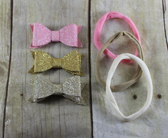 Pink And Gold Diy Baby Headband Kit Makes 3 Headbands Pink And Gold Diy Baby Headband Kit