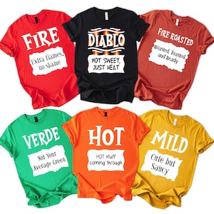 Halloween Taco Sauce Shirt, Matching Family Tshirt, Hot Sauce Group Costumes for Friends Teachers, Funny Taco Tees, Taco Sauce Party T shirt
