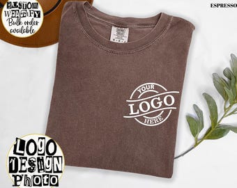 Comfort Colors Custom Logo Shirt, Personalized Logo T-Shirt, Custom Design Shirt, Custom Text Tshirt, Your Business Logo or Brand Logo Shirt