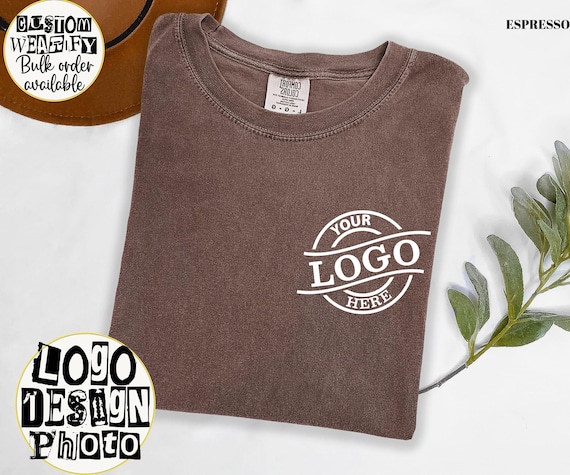 Comfort Colors Custom Logo Shirt, Personalized Logo T-Shirt, Custom Design Shirt, Custom Text Tshirt, Your Business Logo or Brand Logo Shirt