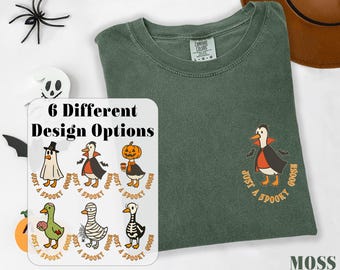 Comfort Colors, Halloween Goose Shirt, Just a Spooky Goose Tshirt, Goose Lover T shirt, Spooky Season Tee, Funny Halloween Shirt Gift