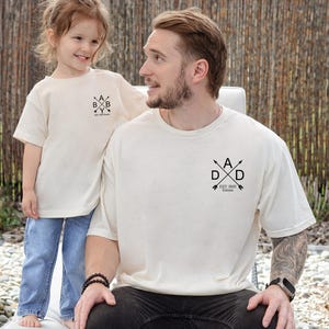 Matching Personalized Dad T-shirt, Dad and Baby Outfit, Father&#39;s Day Gift, Custom Dad T-shirt with Children Names, New Dad Shirt for Grandpa