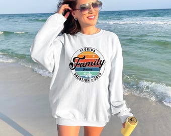 Custom Family Vacation Sweatshirt, Matching Family Trip Hoodie 2025, Custom Name Travel Sweater, Beach Vacation Crewneck, Travel Sweatshirt