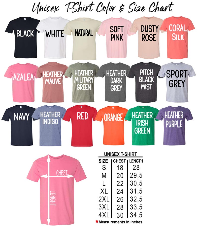 a group of t - shirts with different colors and sizes