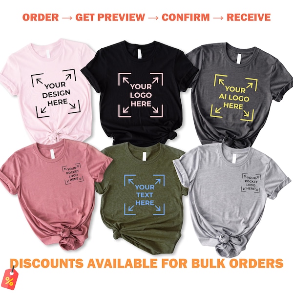 Personalized Shirt with Logo, Custom Logo Design Tee Shirt, Custom Tshirt Printing, Custom Text Shirt, Company Logo Tee, Business TShirt