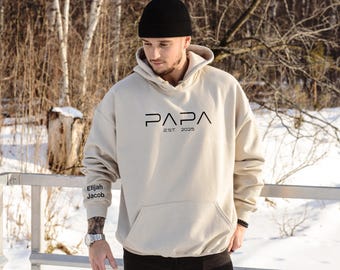 Custom Papa Est Hoodie, Personalized Dad Sweatshirt with kid Names, Father's Day Gift, Cool Dad Hoodie, New Dad Hoodie, Papa Sweatshirt
