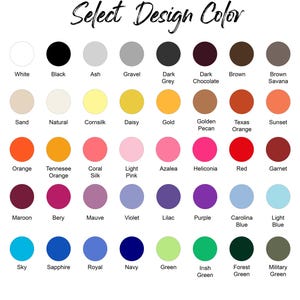 a color chart with different colors of paint
